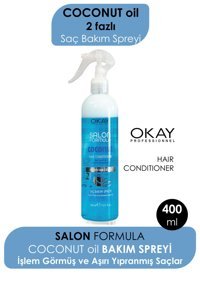 Okay Çift Fazlı Besleyici Islak Görünümlü Keratinli Hafif Saç Spreyi 400 ml