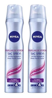 Nivea No: 4 Parlaklık Veren Islak Görünümlü Provitaminli Ekstra Güçlü Saç Spreyi 2x250 ml