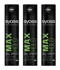 Syoss Max Hold No: 4 Onarıcı Islak Görünümlü Provitaminli Ekstra Güçlü Saç Spreyi 3x400 ml