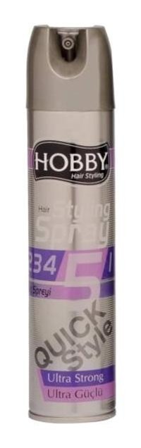 Hobby Quick Style 5 Şekillendirici Islak Görünümlü E Vitaminli Ekstra Güçlü Saç Spreyi 250 ml