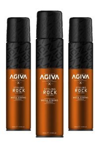 Agiva Styling Rock Mega Dolgunlaştırıcı Islak Görünümlü Keratinli Ekstra Güçlü Saç Spreyi 3x400 ml