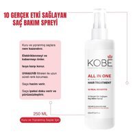 Kobe All In One Isıdan Koruyucu Islak Görünümlü Keratinli Güçlü Saç Spreyi 250 ml