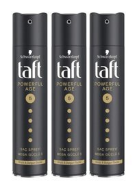 Schwarzkopf Taft Powerful Age Sabitleyici Islak Görünümlü Provitaminli Güçlü Saç Spreyi 3x250 ml