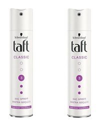 Schwarzkopf Taft Classic Sabitleyici Islak Görünümlü Provitaminli Ekstra Güçlü Saç Spreyi 2x250 ml