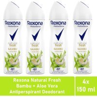 Rexona Natural Fresh Bambu Ve Aloe Vera Pudralı Ter Önleyici Antiperspirant Sprey Kadın Deodorant 4x150 ml