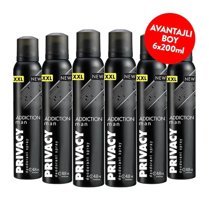 Privacy Addiction Pudrasız Ter Önleyici Sprey Erkek Deodorant 6x200 ml