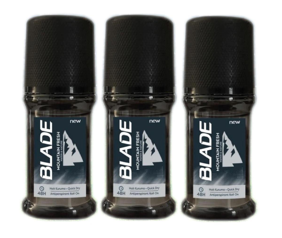 Blade Mountain Fresh Pudrasız Ter Önleyici Antiperspirant Roll-On Erkek Deodorant 3x50 ml