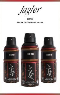 Jagler Hero Pudrasız Sprey Erkek Deodorant 3x150 ml