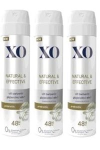 Xo Natural Effective Pudrasız Ter Önleyici Organik Sprey Kadın Deodorant 3x150 ml