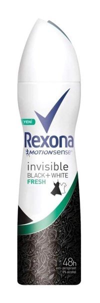 Rexona Black & White Invisible Fresh Pudrasız Ter Önleyici Antiperspirant Sprey Kadın Deodorant 150 ml