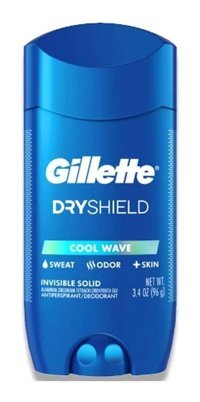 Gillette Dry Shield Cool Wave Pudrasız Ter Önleyici Antiperspirant Stick Erkek Deodorant 96 gr