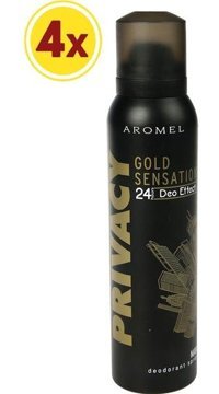 Privacy Gold Sensetion Pudrasız Sprey Erkek Deodorant 4x150 ml
