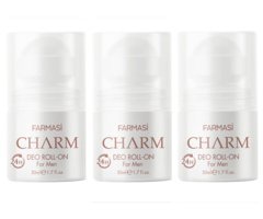 Farmasi Charm Pudrasız Ter Önleyici Antiperspirant Roll-On Erkek Deodorant 3x50 ml
