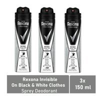 Rexona Invisible Pudrasız Ter Önleyici Antiperspirant Sprey Erkek Deodorant 3x150 ml