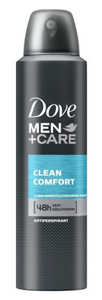 Dove Care Clean Comfort Pudrasız Ter Önleyici Antiperspirant Sprey Erkek Deodorant 150 ml