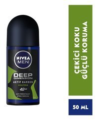 Nivea Deep Dimension Amazonia Pudralı Ter Önleyici Antiperspirant Roll-On Erkek Deodorant 50 ml