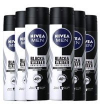 Nivea Black&White Invisible Original Pudralı Ter Önleyici Antiperspirant Sprey Erkek Deodorant 6x150 ml