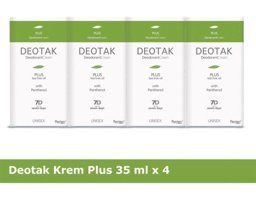 Deotak Plus Pudrasız Ter Önleyici Krem Kadın Deodorant 4x35 ml