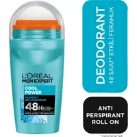 L'Oreal Paris Expert Cool Power Pudrasız Ter Önleyici Antiperspirant Roll-On Erkek Deodorant 50 ml