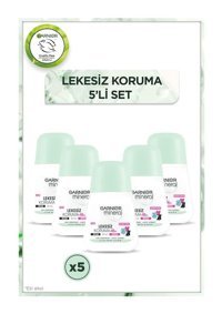 Garnier Mineral Lekesiz Koruma Pudrasız Ter Önleyici Antiperspirant Roll-On Kadın Deodorant 5x50 ml