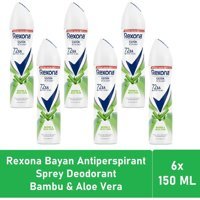Rexona Natural Fresh Bambu Ve Aloe Vera Pudralı Ter Önleyici Antiperspirant Sprey Kadın Deodorant 6x150 ml