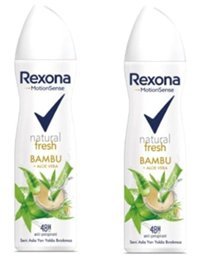 Rexona Natural Fresh Bambu Ve Aloe Vera Pudralı Ter Önleyici Antiperspirant Sprey Kadın Deodorant 2x150 ml