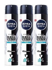 Nivea Black&White Invisible Fresh Pudrasız Ter Önleyici Sprey Erkek Deodorant 3x200 ml