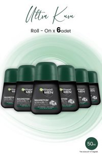 Garnier Magnezyum Ultra Kuru Pudrasız Ter Önleyici Antiperspirant Roll-On Erkek Deodorant 6x50 ml