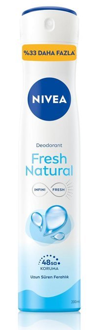 Nivea Natural Fresh Pudralı Ter Önleyici Organik Antiperspirant Sprey Kadın Deodorant 200 ml