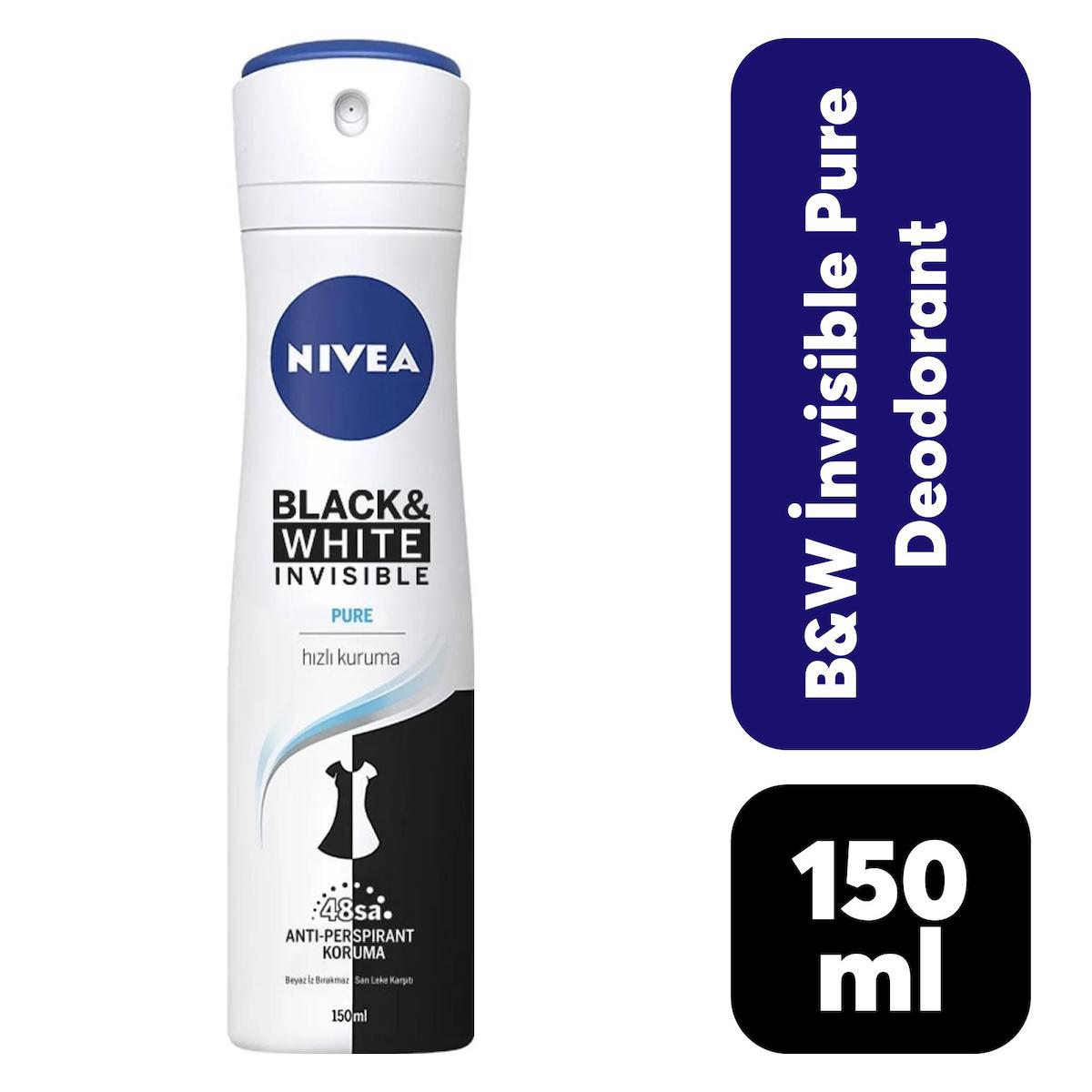 Nivea Pure İnvisible Pudralı Ter Önleyici Antiperspirant Sprey Kadın Deodorant 150 ml