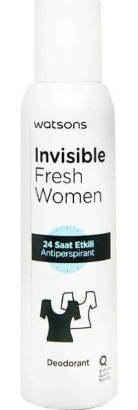 Watsons Black & White Invisible Fresh Pudralı Ter Önleyici Antiperspirant Sprey Kadın Deodorant 150 ml