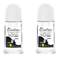 Emotion Black & White Invisible Fresh Pudrasız Ter Önleyici Antiperspirant Roll-On Erkek Deodorant 2x50 ml