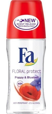Fa Floral Protect Poppy & Bluebell Pudrasız Ter Önleyici Antiperspirant Roll-On Kadın Deodorant 50 ml