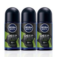 Nivea Deep Dimension Amazonia Pudralı Ter Önleyici Antiperspirant Sprey Erkek Deodorant 3x50 ml