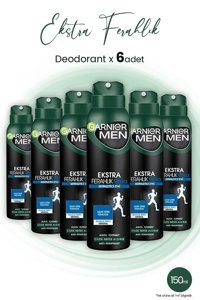Garnier Ekstra Ferahlık Pudrasız Ter Önleyici Antiperspirant Sprey Erkek Deodorant 6x150 ml