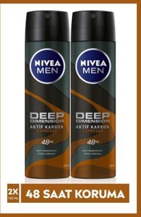 Nivea Espresso Pudralı Ter Önleyici Antiperspirant Sprey Erkek Deodorant 2x150 ml