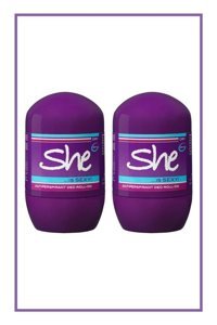She Is Sexy Pudrasız Ter Önleyici Antiperspirant Roll-On Kadın Deodorant 2x40 ml