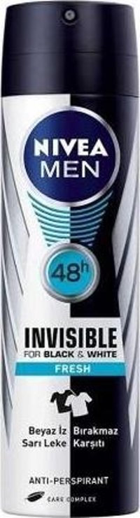 Nivea Black&White Invisible Fresh Pudralı Ter Önleyici Antiperspirant Sprey Erkek Deodorant 4x150 ml