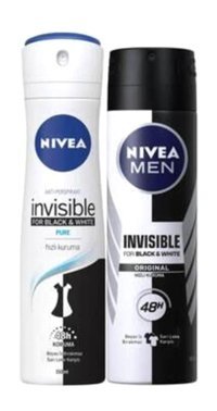 Nivea Black&White Invisible Pure Pudrasız Ter Önleyici Antiperspirant Sprey Erkek Deodorant 2x150 ml