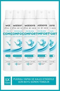 Watsons Ocean Comfort Pudrasız Ter Önleyici Sprey Kadın Deodorant 5x150 ml