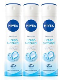 Nivea Natural Fresh Pudralı Ter Önleyici Organik Antiperspirant Sprey Kadın Deodorant 3x150 ml