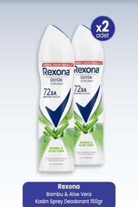 Rexona Aloe Vera&Bambu Pudrasız Ter Önleyici Antiperspirant Sprey Kadın Deodorant 2x150 ml