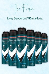 Rexona Invisible Ice Fresh Üstün Koruma Pudralı Ter Önleyici Antiperspirant Sprey Erkek Deodorant 6x150 ml
