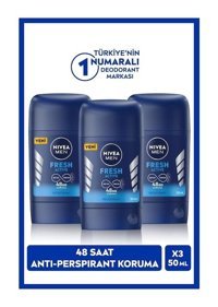 Nivea Fresh Active Pudrasız Ter Önleyici Antiperspirant Stick Erkek Deodorant 3x50 ml