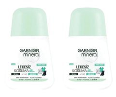 Garnier Mineral Lekesiz Koruma Pudralı Ter Önleyici Antiperspirant Roll-On Kadın Deodorant 2x50 ml