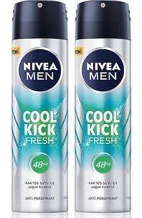 Nivea Cool Kick Fresh Pudrasız Ter Önleyici Antiperspirant Sprey Erkek Deodorant 2x150 ml