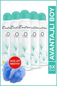 Emotion Aqua Kiss Pudrasız Ter Önleyici Sprey Kadın Deodorant 5x200 ml