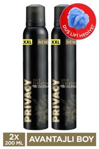 Privacy Gold Sensetion Pudrasız Sprey Erkek Deodorant 2x200 ml
