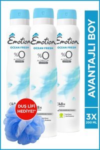Emotion Ocean Fresh Pudrasız Ter Önleyici Sprey Kadın Deodorant 3x200 ml