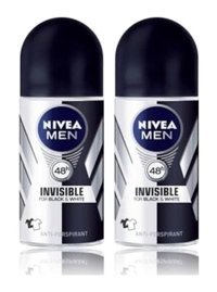 Nivea Black&White Invisible Original Pudrasız Ter Önleyici Antiperspirant Roll-On Erkek Deodorant 2x50 ml